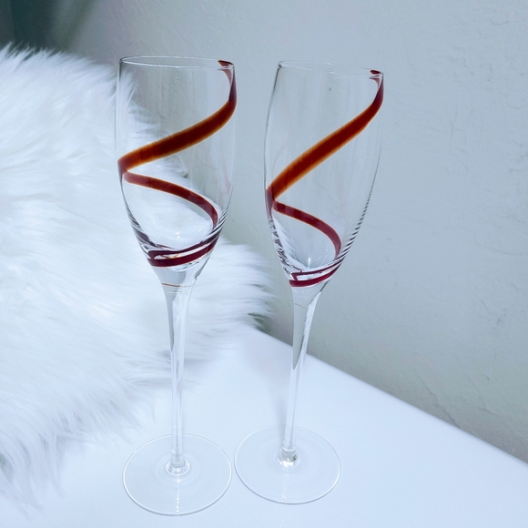 Pier 1 Swirline Champagne flutes